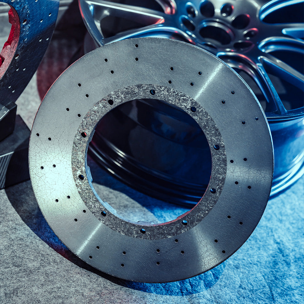 Short fiber reinforced carbon ceramic brake rotor friction ring