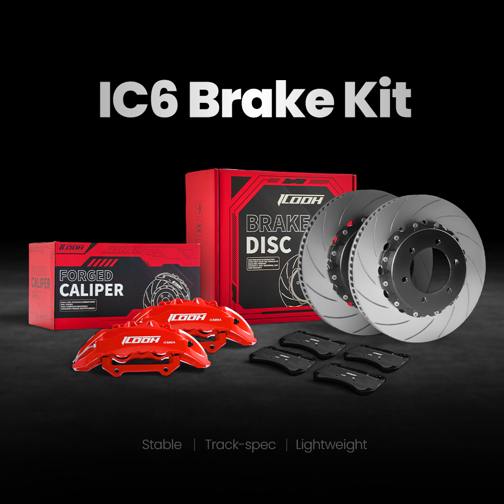 ICOOH IC6 Six Piston Front Big Brake Kit | High Performance Brake Upgrade for 19 Inch+ Wheels